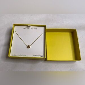 Kendra Scott November birthstone necklace genuine citrine 14k gold over brass